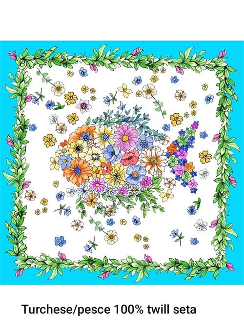 tessuto twill turchese pesci Laboratorio Capri | TURCHESETWILLPESCIPESCI